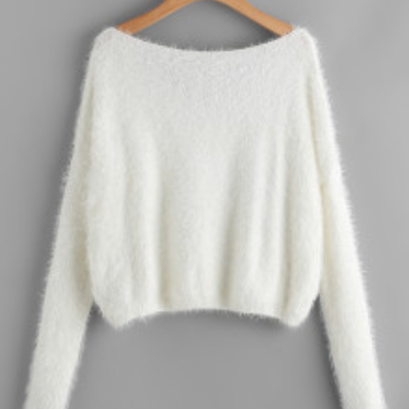 The Perfect Fuzzy Sweater in Snow - Picture 2 of 4